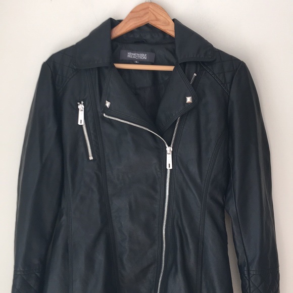 Kenneth Cole Reaction Jackets & Blazers - Kenneth Cole Reaction Black Moto Trench Coat